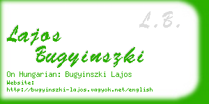 lajos bugyinszki business card